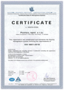 Certifikát – ISO 9001:2015. Certifikát – ISO 9001:2015.